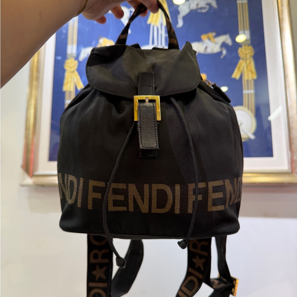 Fendi Black and Gold Men's Backpack